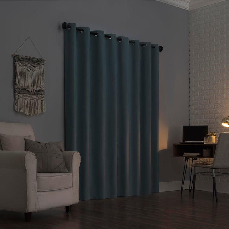 Sun Zero Columbia 2-Pack Thermal Energy Saving 100% Blackout Grommet Curtain Panel Pair, 50" x 84", Misty Blue - Image 2
